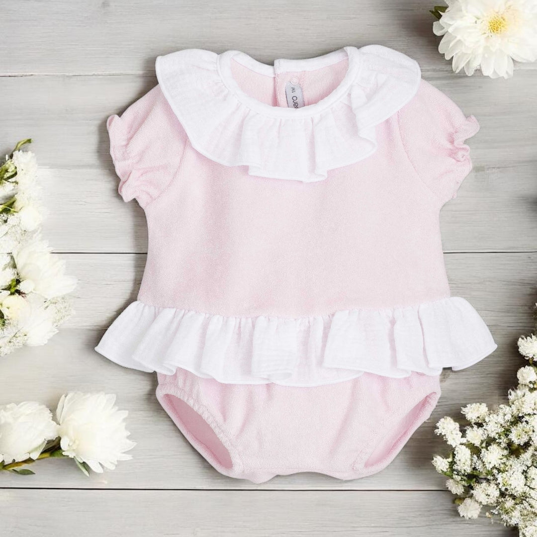 Calamaro Pink Towelling Top & Bloomers