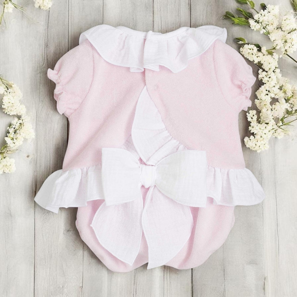 Calamaro Pink Towelling Top & Bloomers
