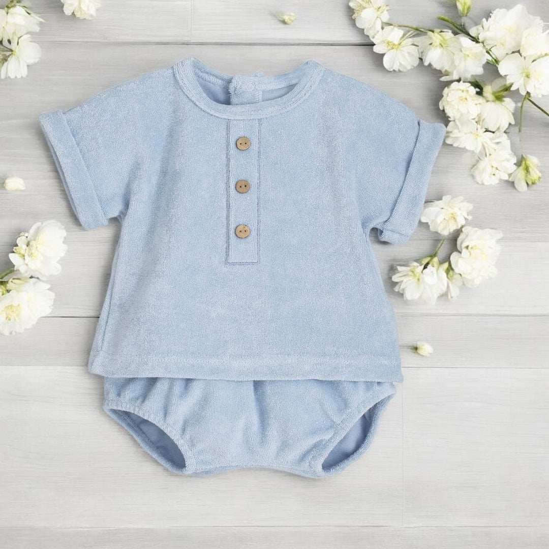 Calamaro Blue Towelling Top & Jam Pants