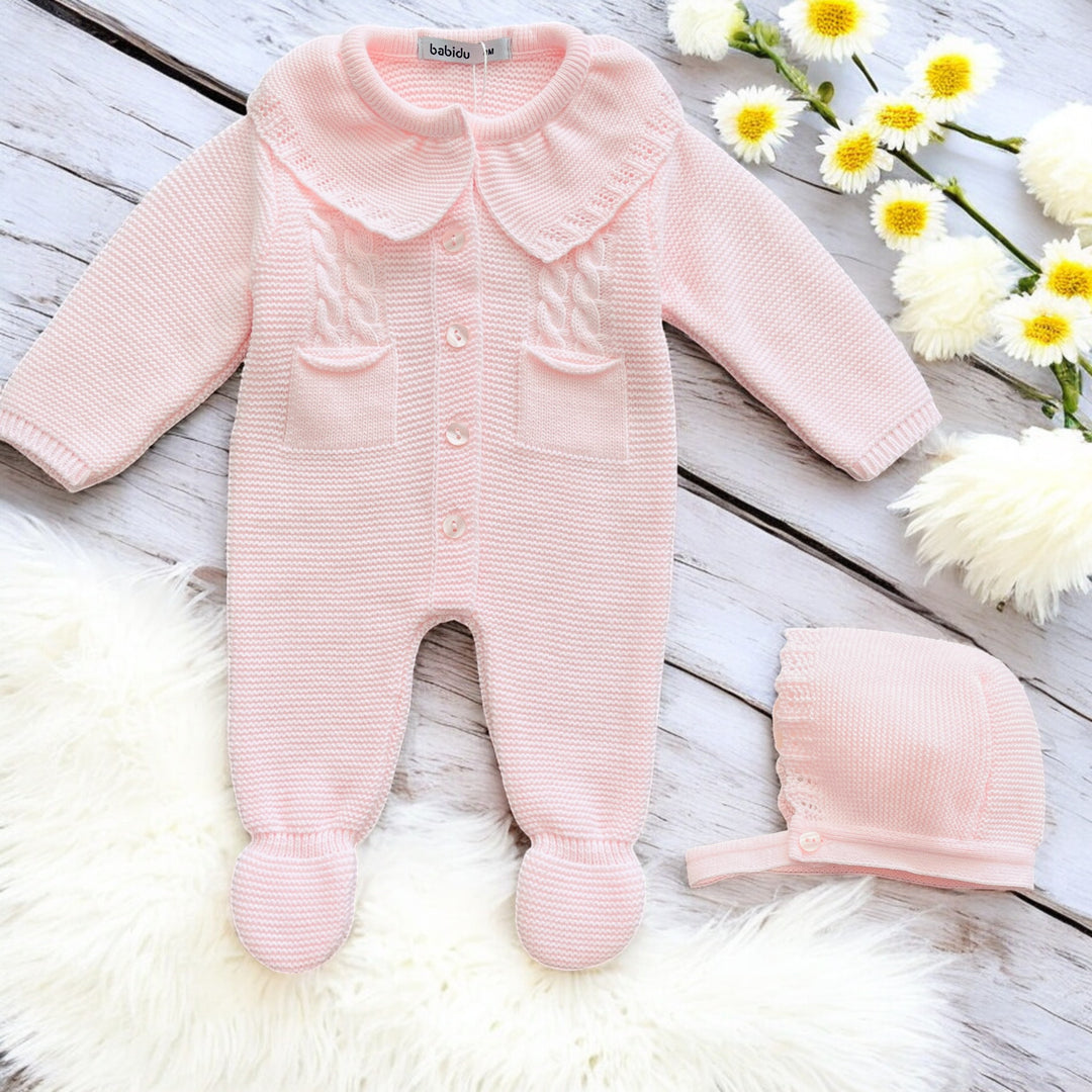 Babidu Baby Pink Knitted All In One