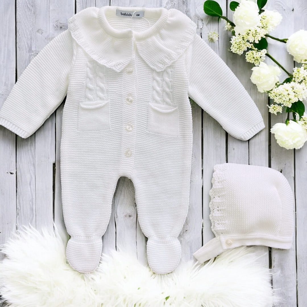 Babidu White Knitted All In One