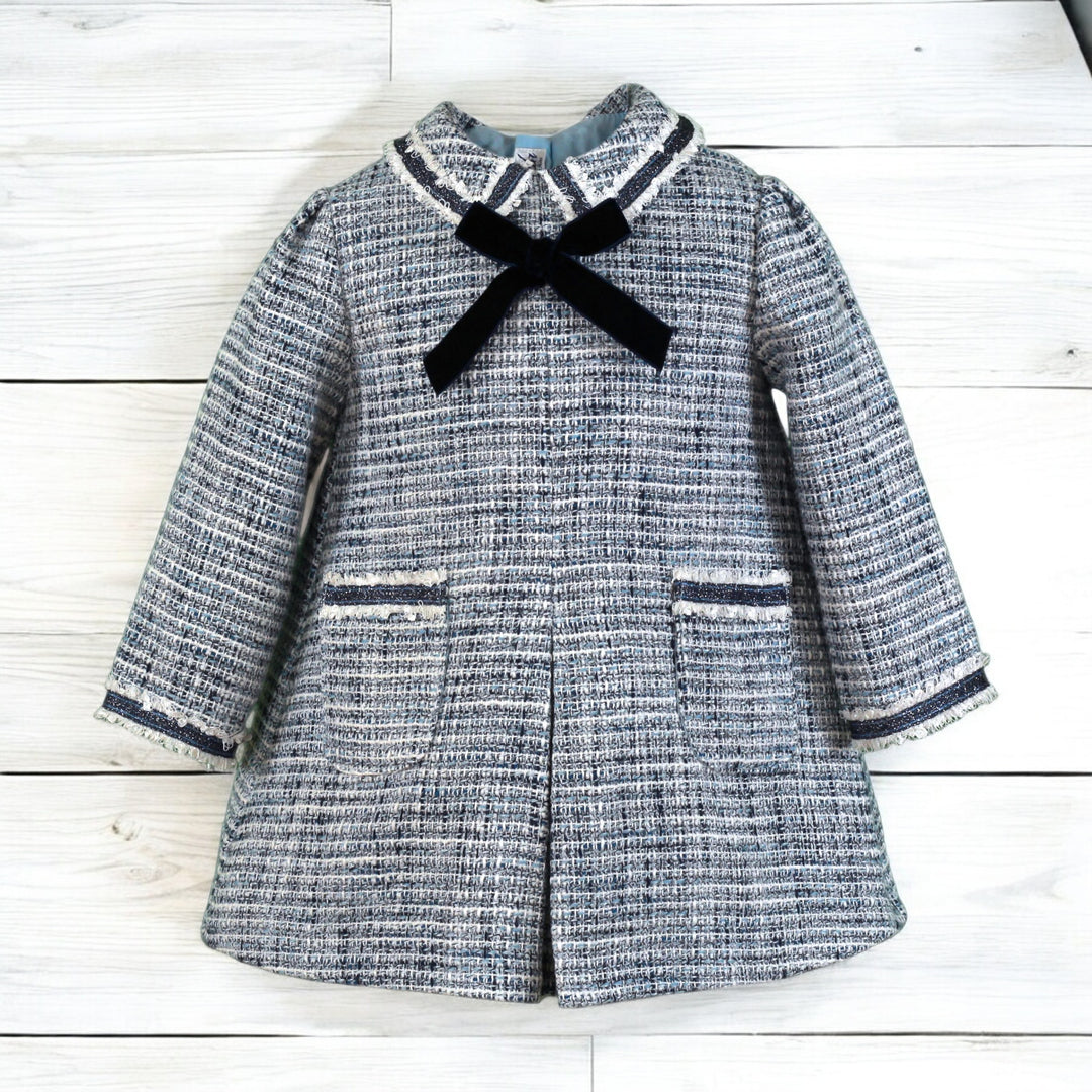 Miranda Navy & White Tweed A Line Dress