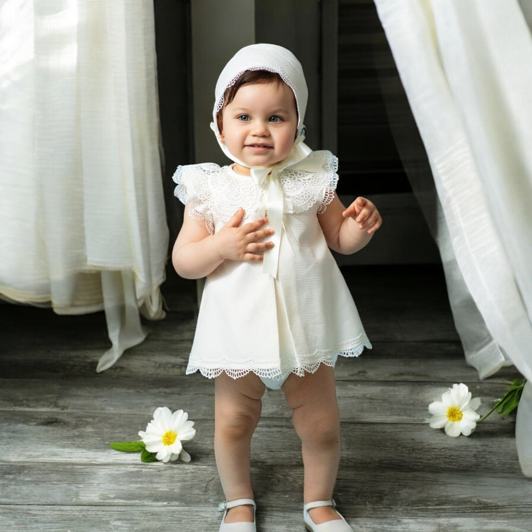 Foque Classic Cream Dress & Bloomers| Bows Baby Boutique Foque Classic Cream Dress & Bloomers| Bows Baby Boutique