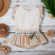White Top & Stripe Bloomers