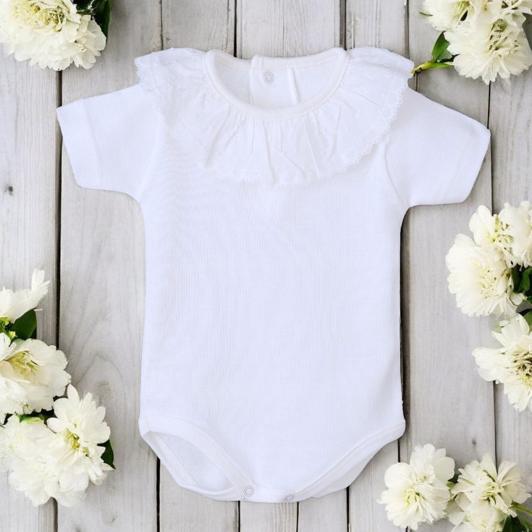 Calamaro White Ruffle Bodysuit