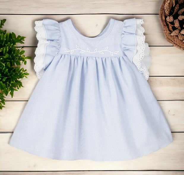 Blue & White Ruffle Dress