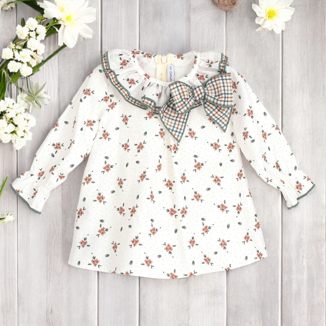 Calamaro White & Terracotta Floral Dress