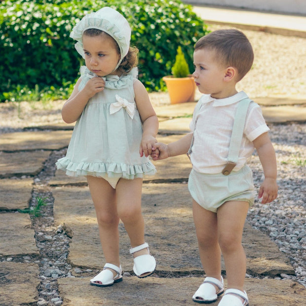 Mint Ruffle Top & Bloomers Set