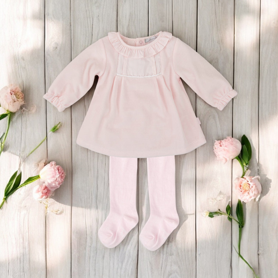 Tutto Piccolo Pink Velour Dress & Tights