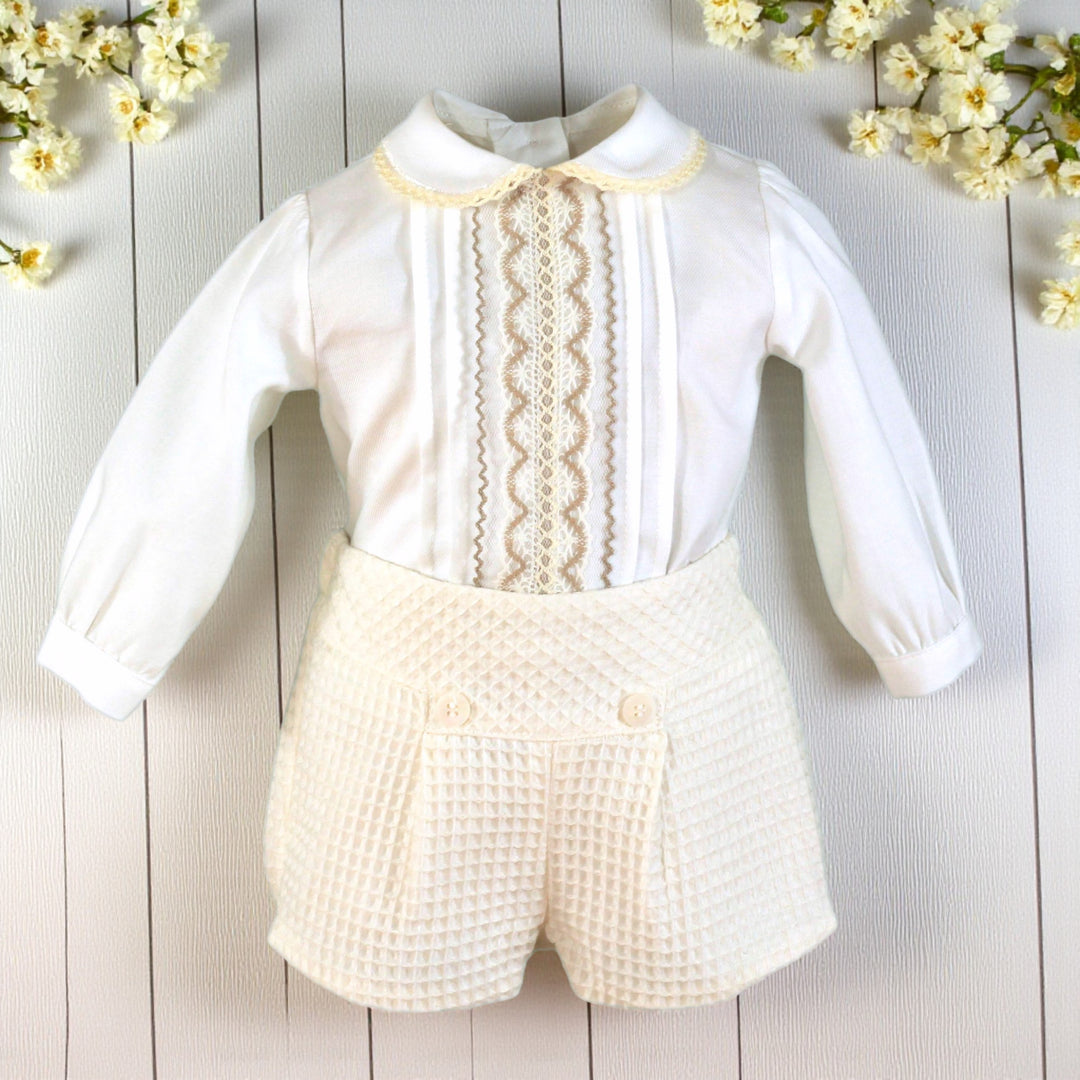 Miranda Cream Shirt & Shorts Set