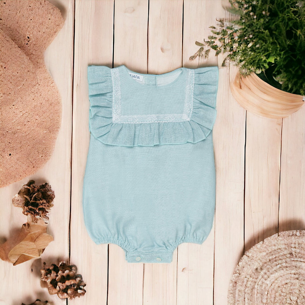 Green Ruffle Romper