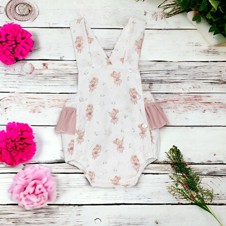 Dusky Pink Ruffle Romper