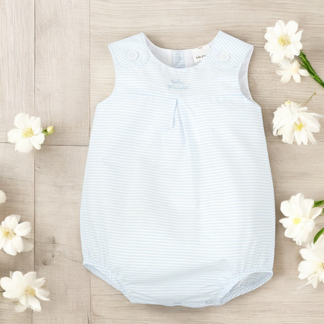 Tutto Piccolo Blue & White Stripe Romper
