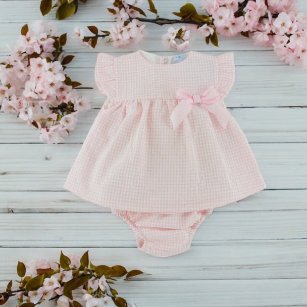 Pink & White Dress & Bloomers
