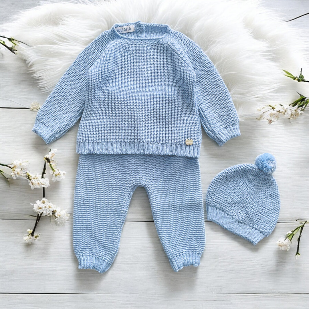 Juliana Dusky Blue Chunky Knitted Set