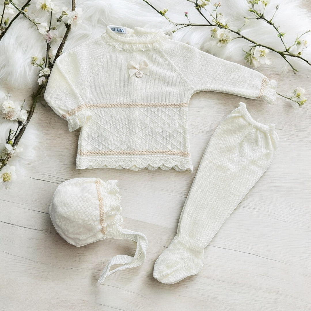 Cream & Butter Cream Knitted Set