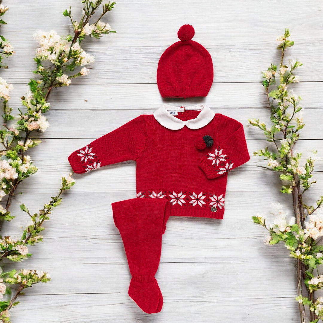 Juliana Red Christmas Fairisle Kitted Set