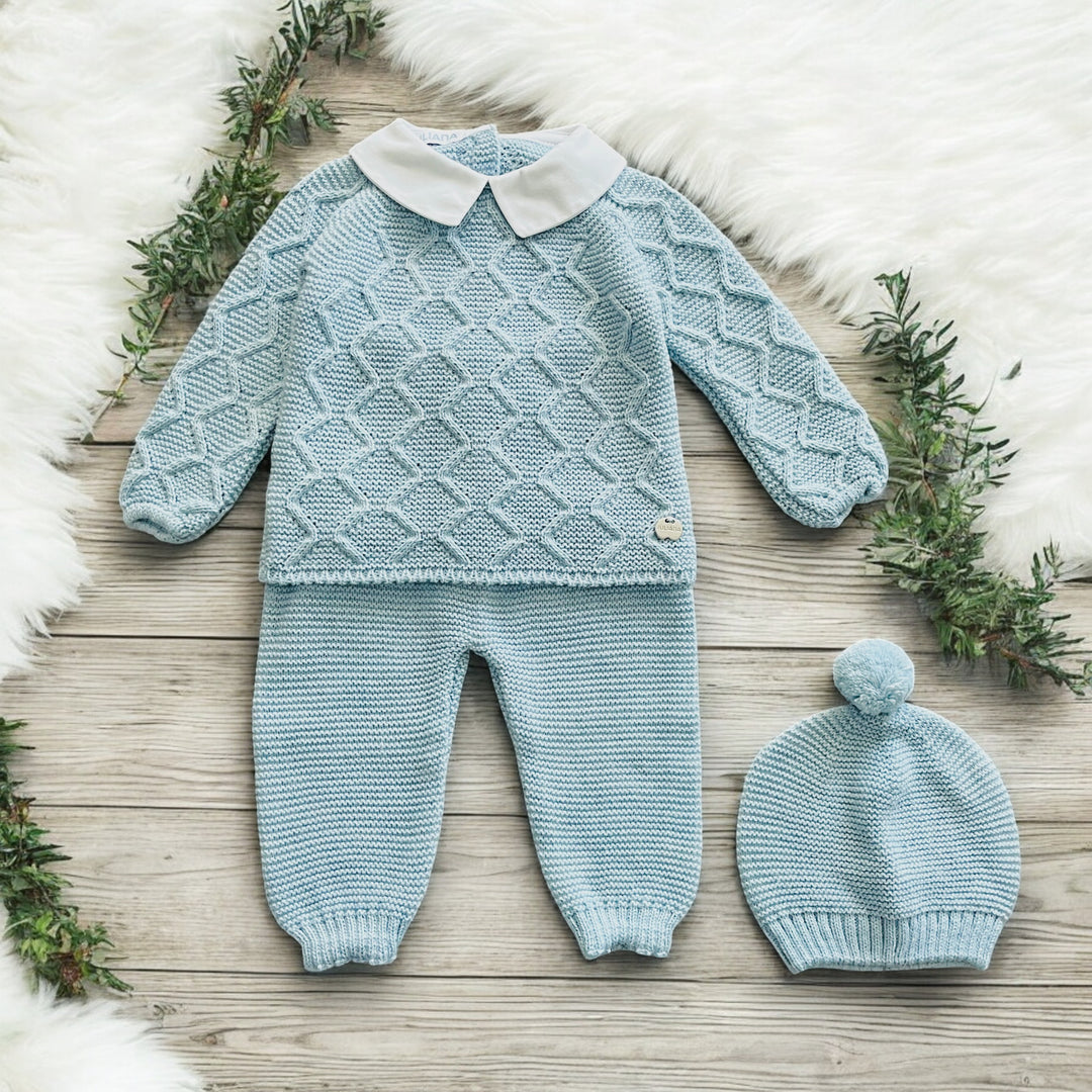 Juliana Azul Blue Diamond Knitted Set