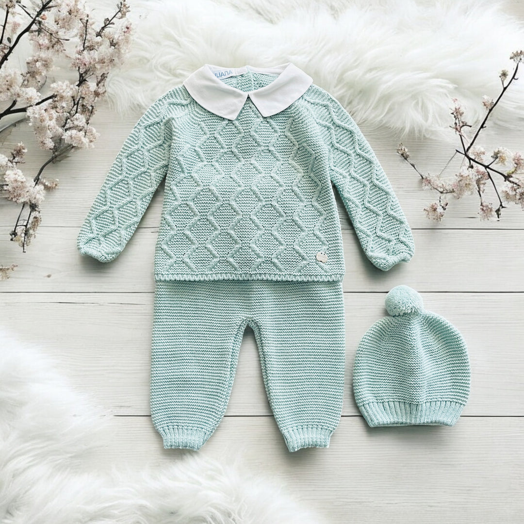 Juliana Mint Green Diamond Knitted Set
