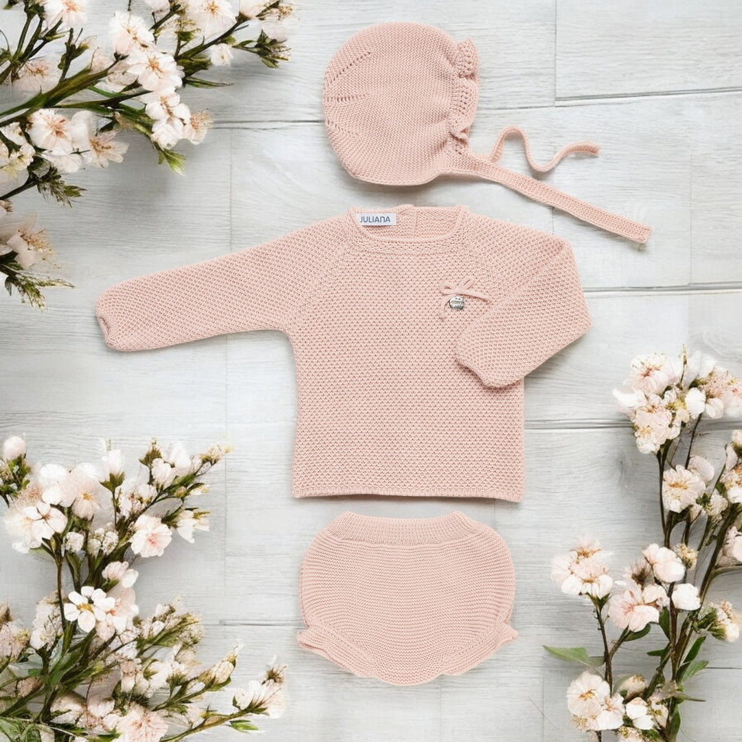 Juliana Rose Pink Knitted Jam Pants Set