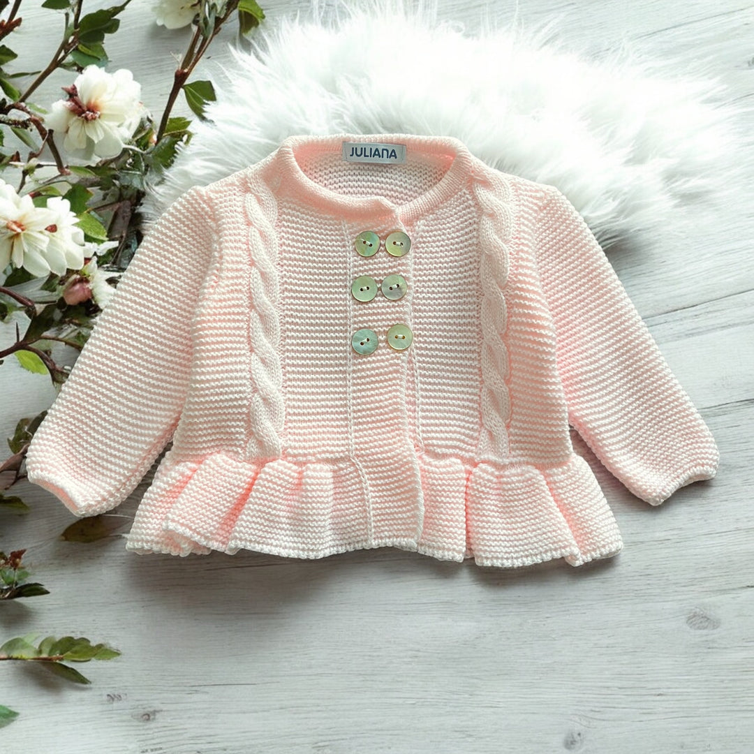 Juliana Pink Knitted Girls Cardigan