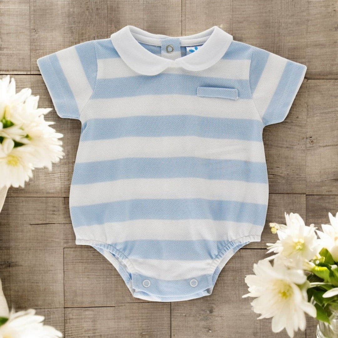 Sardon Blue & White Stripe Romper