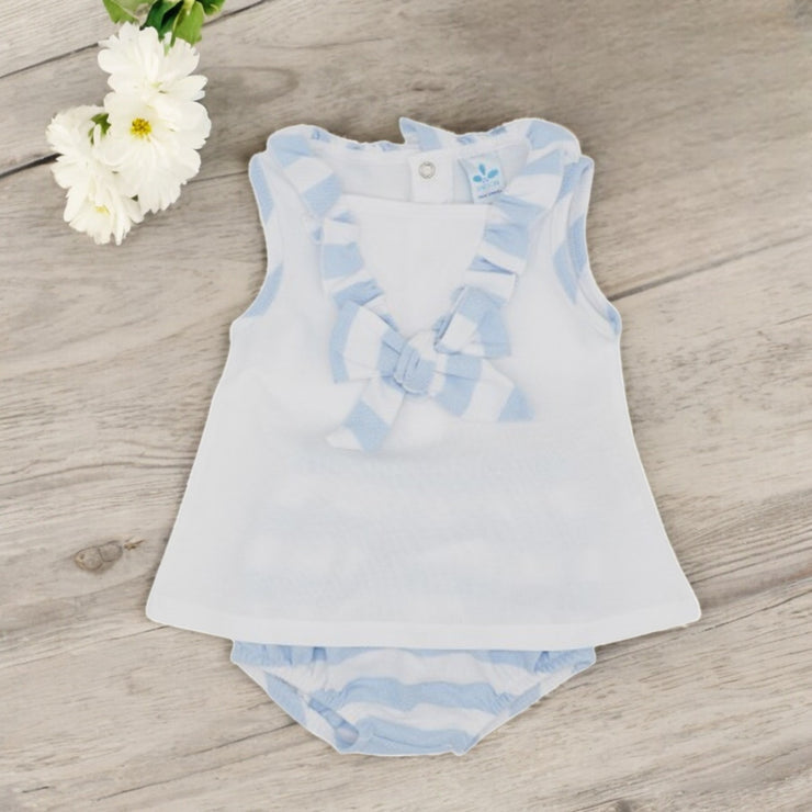 Sardon White Pique Dress & Stripe Bloomers