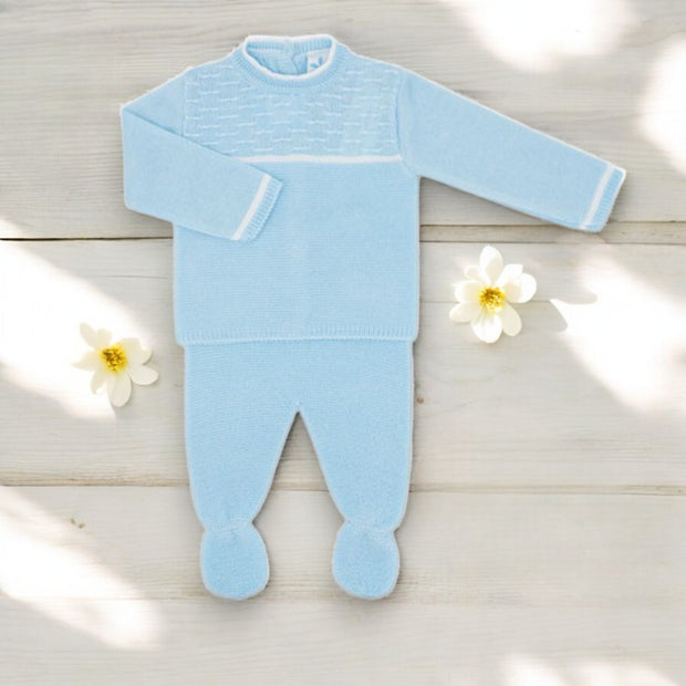 Sardon Blue Knitted Top & Legging Set