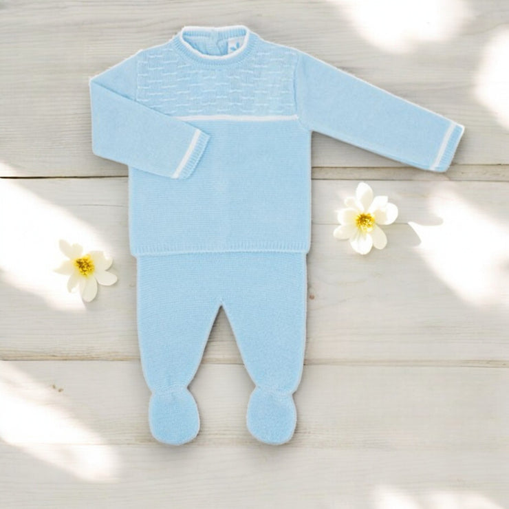 Sardon Blue Knitted Top & Legging Set