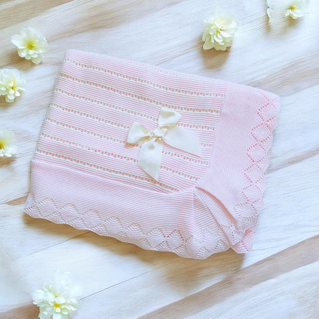 Juliana Pink & Cream Knitted Shawl