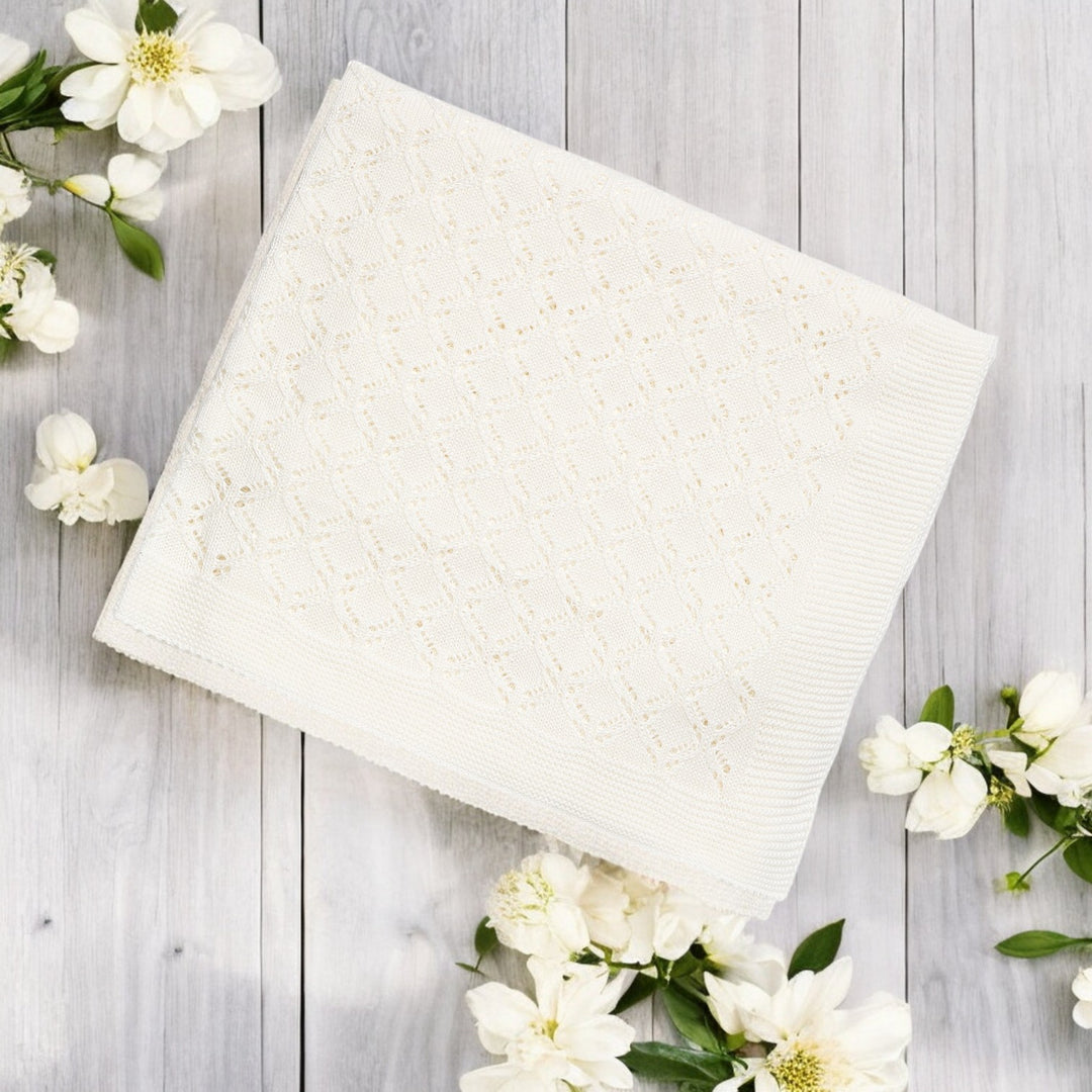 Juliana Summer Cream Diamond Knitted Shawl