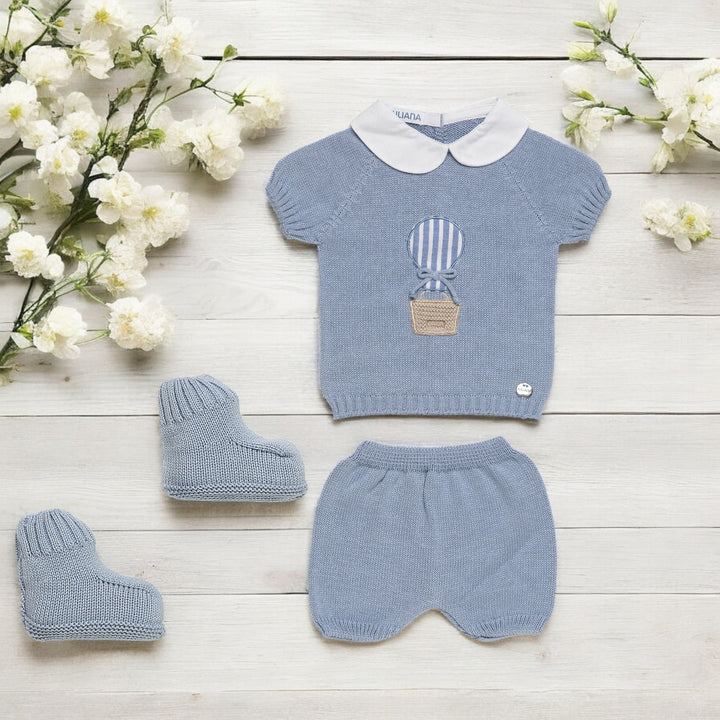 Dusky Blue Knitted Balloon Gift Set
