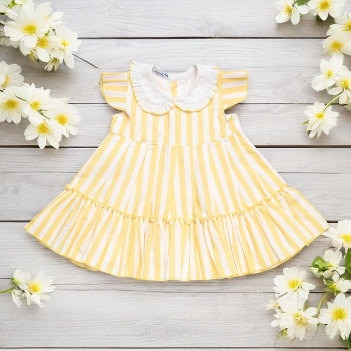 Juliana Yellow & White Candy Stripe Dress