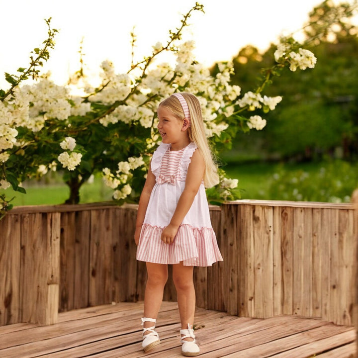 Juliana Pink & White Candy Stripe Dress
