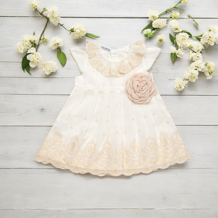 Cream & Beige Lace Dress