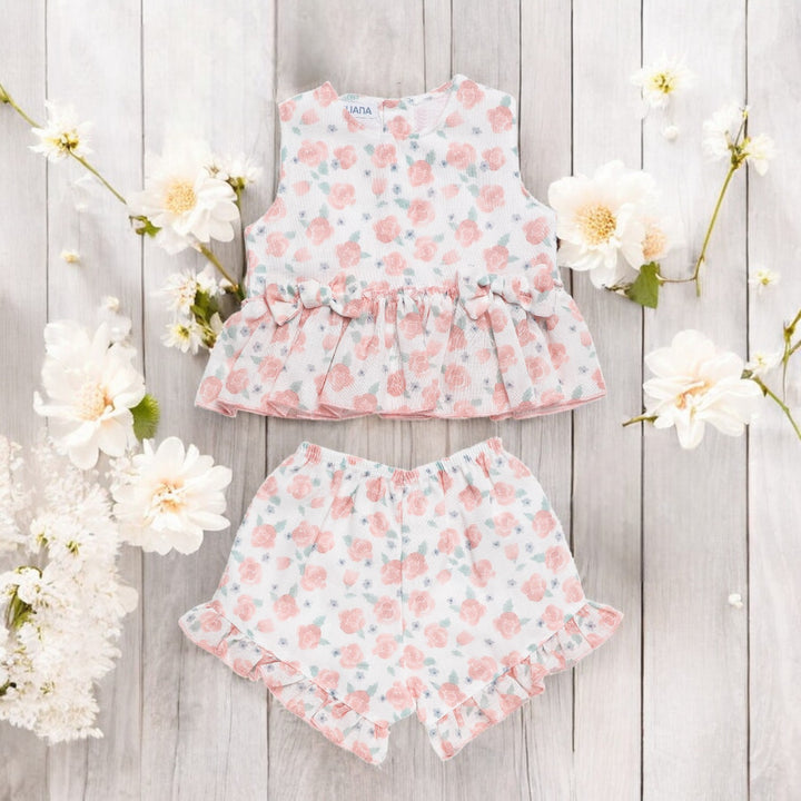 Juliana Powder Pink Floral Top & Shorts Set