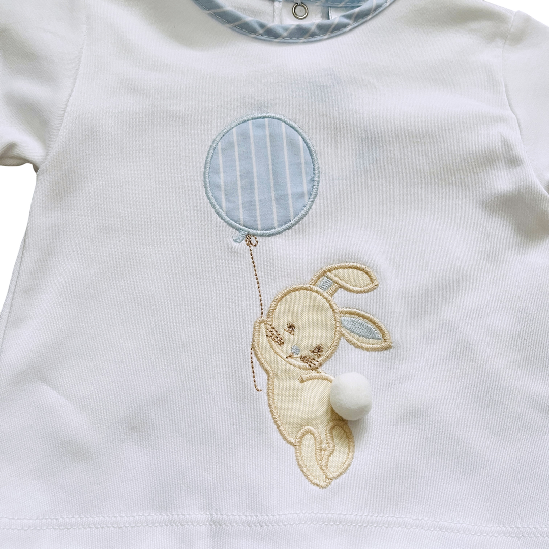 Sardon White & Blue Rabbit Top & Bloomers