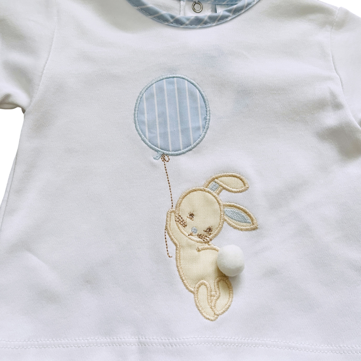Sardon White & Blue Rabbit Top & Bloomers