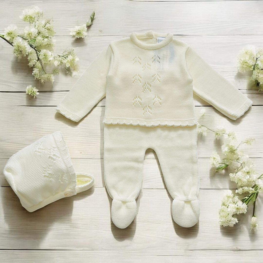 Sardon Cream Three Piece Knitted Set