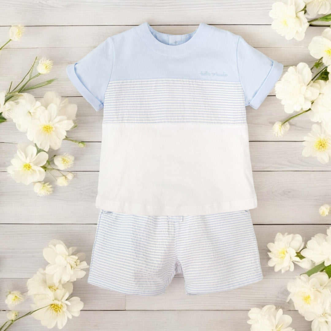 Tutto Piccolo Blue & White Top & Shorts