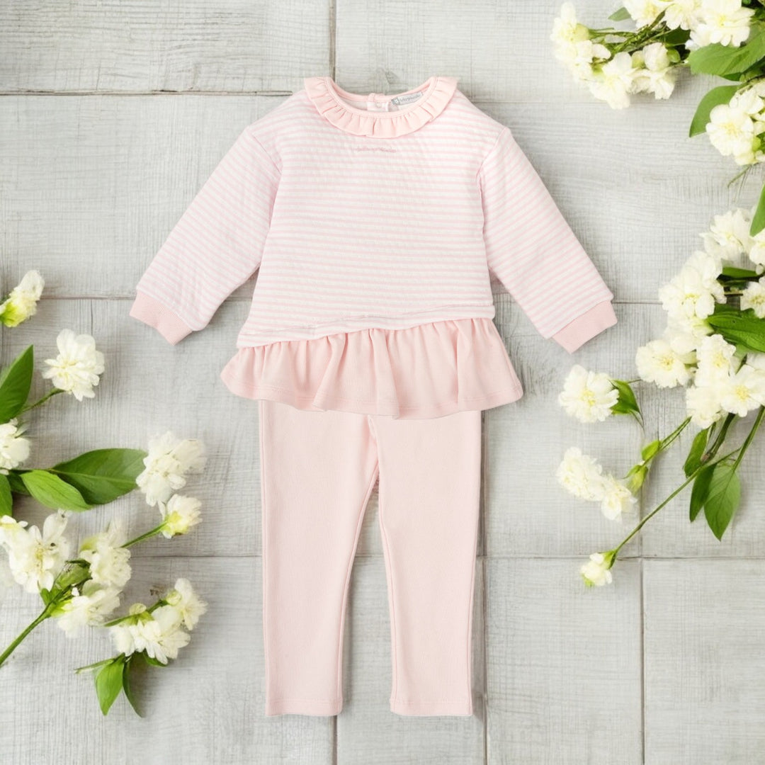 Tutto Piccolo Pink & White Stripe Leisure Set