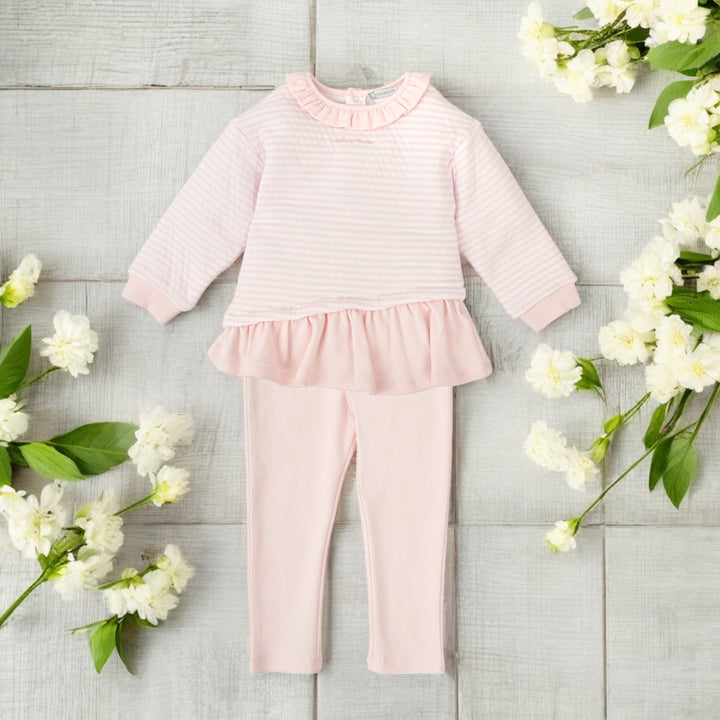 Tutto Piccolo Pink & White Stripe Leisure Set