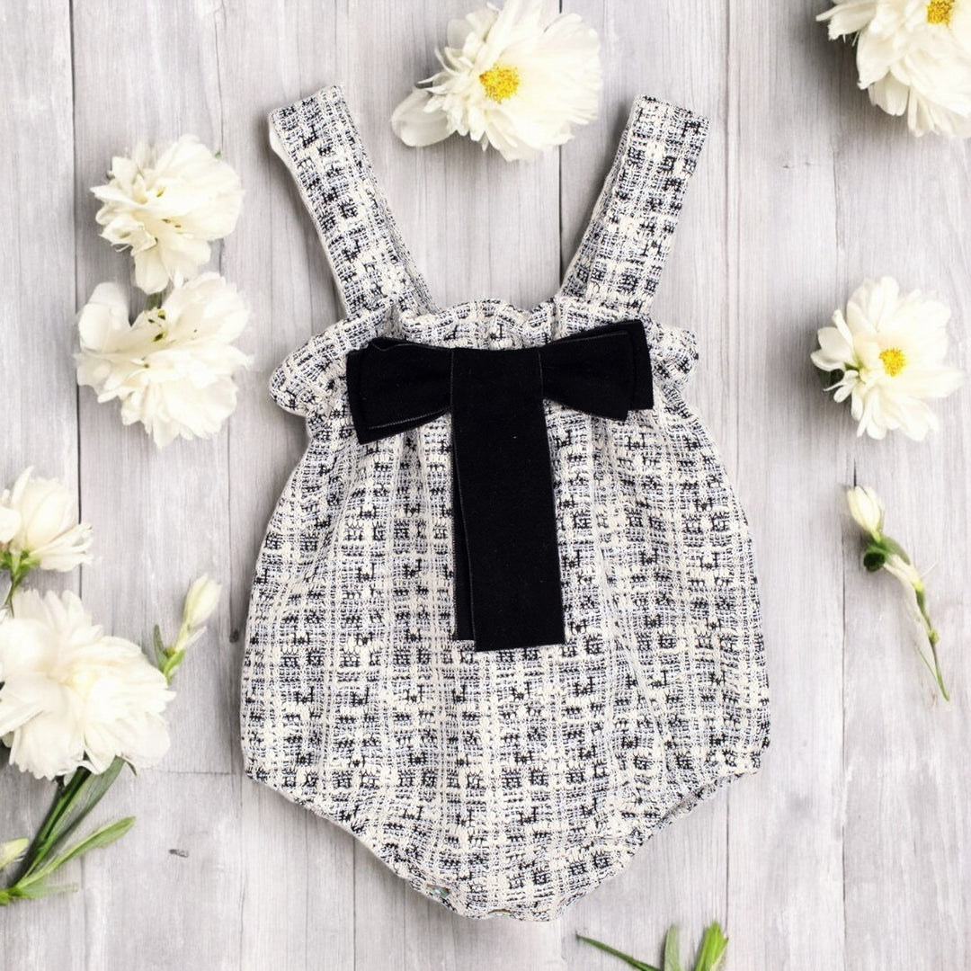 Calamaro Black & White Tweed Romper