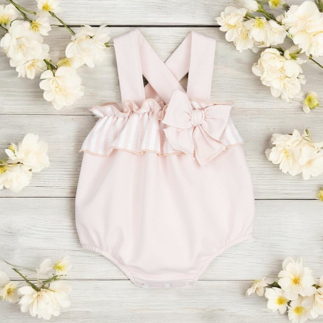 Calamaro Peachy Pink & White Romper