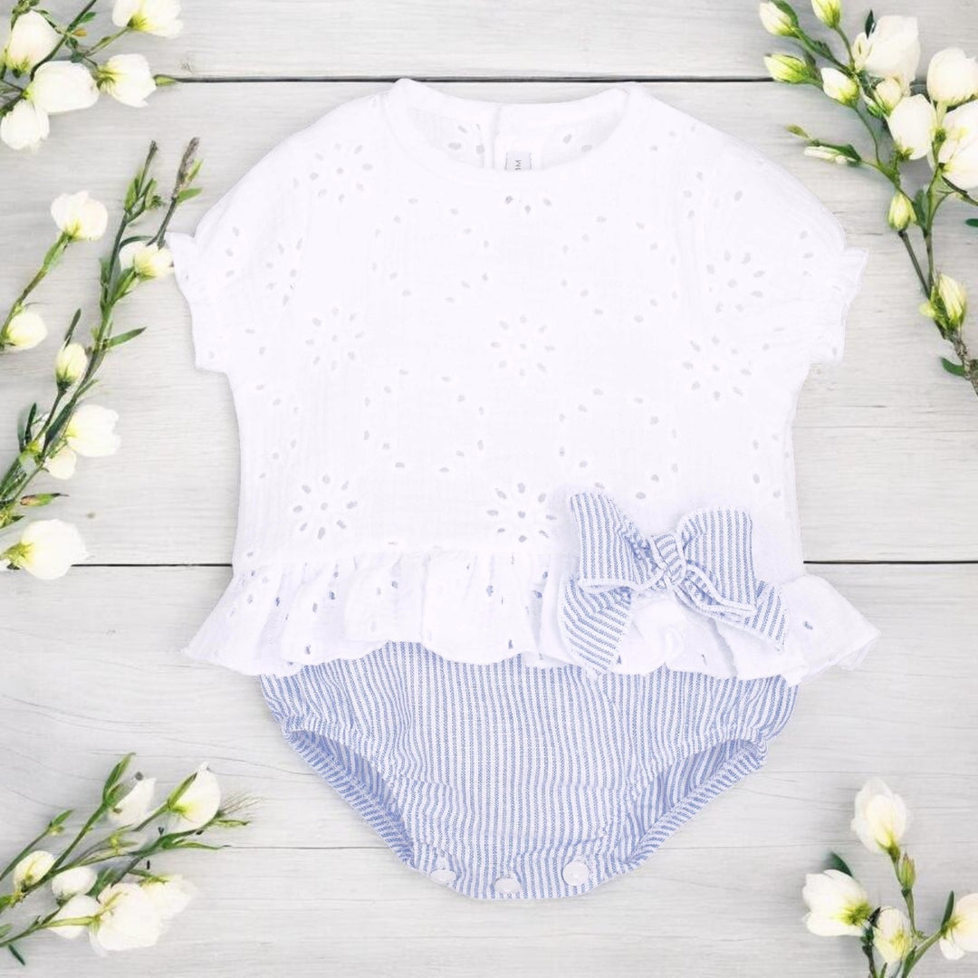 Calamaro White & Blue Romper