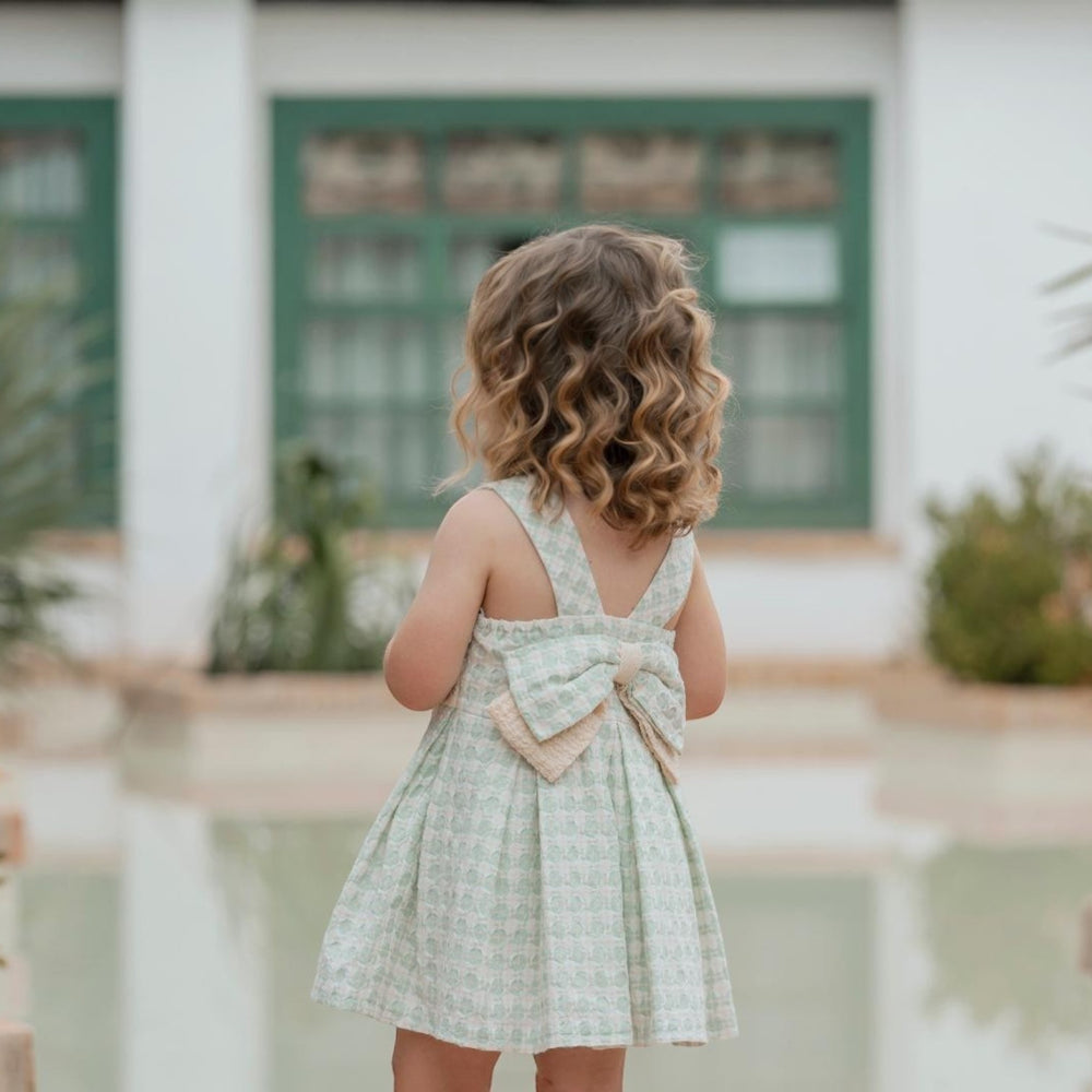 Miranda Green & Lemon Pleated Dress