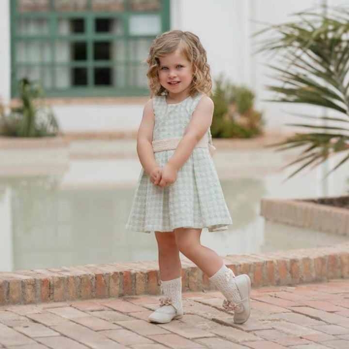 Miranda Green & Lemon Pleated Dress