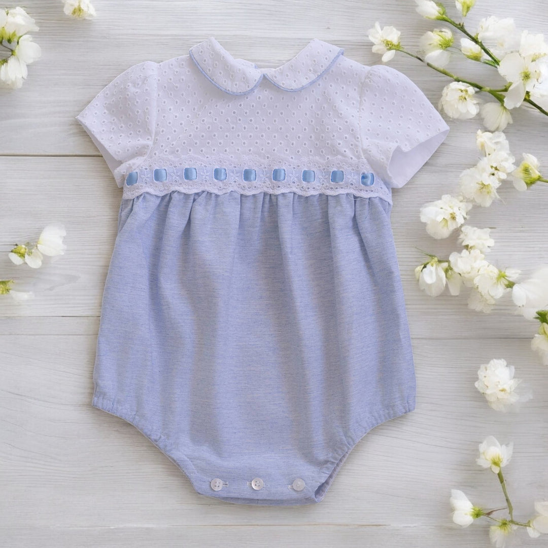 Miranda Blue & White Romper