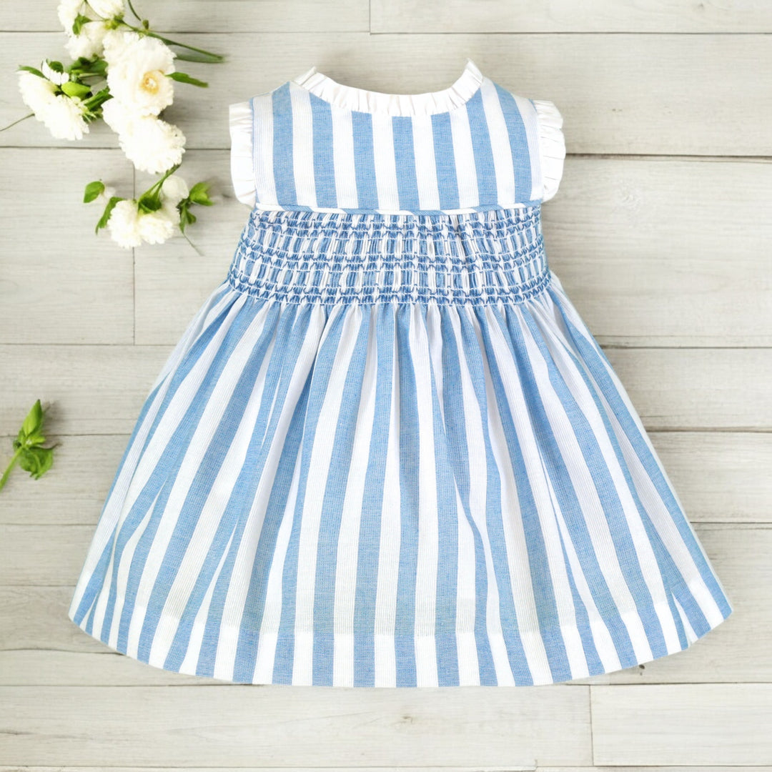 Miranda Blue & White Candy Stripe Dress