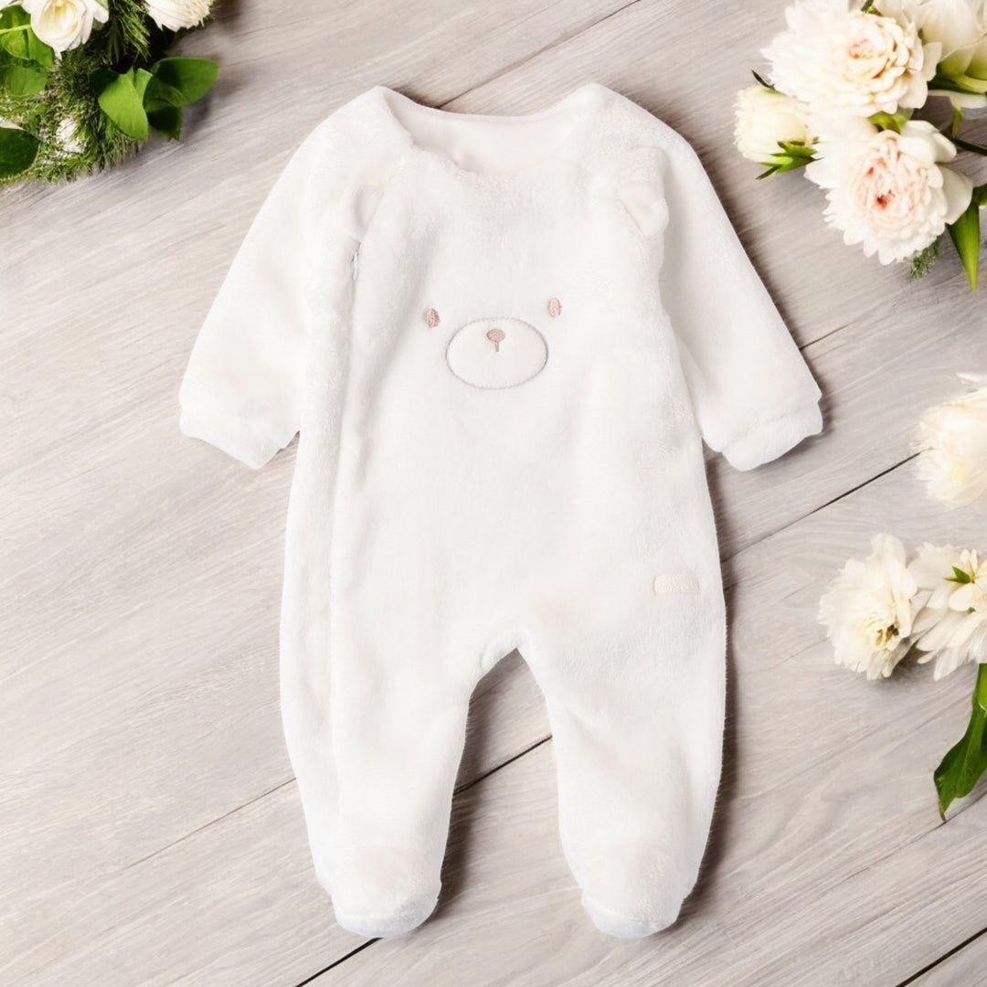 Minibanda White Velour Unisex Onesie